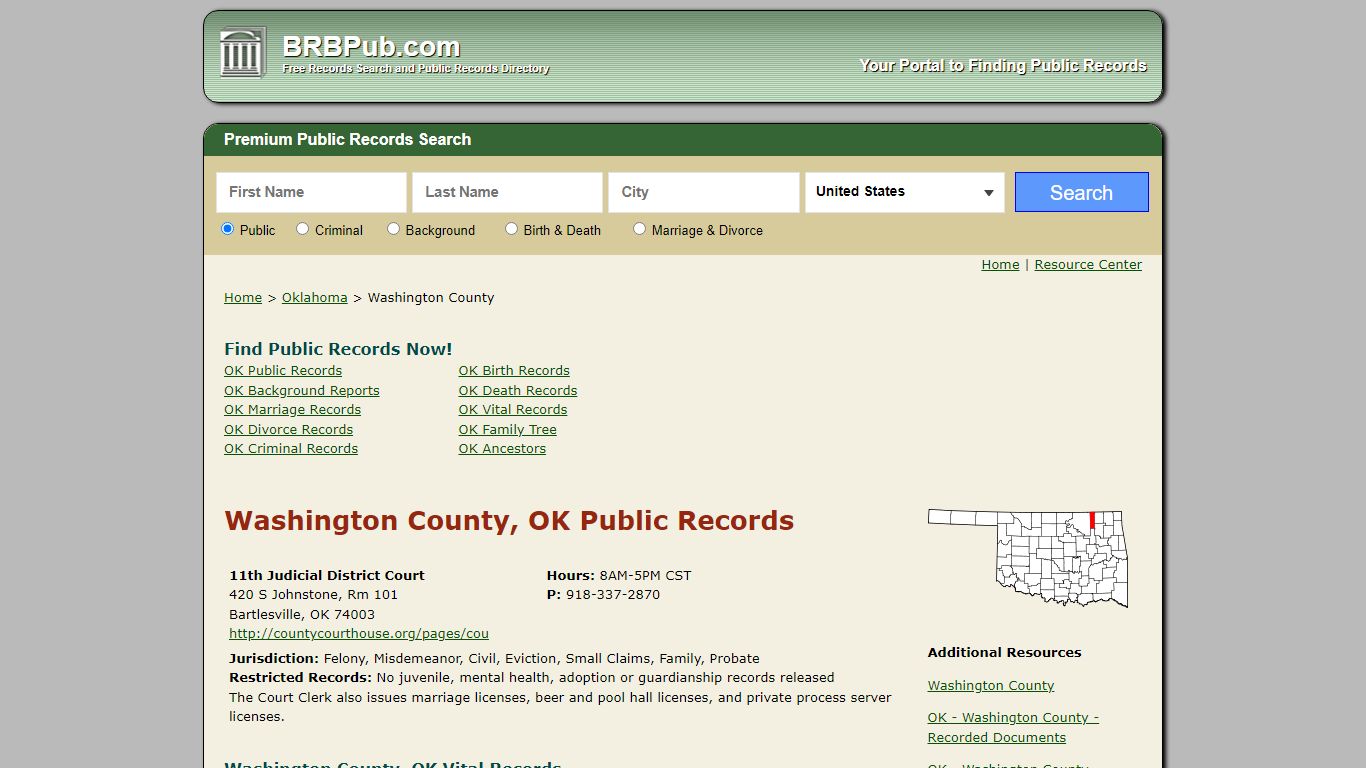 Washington County Public Records | Search Oklahoma ...